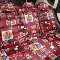 Tahiti Oaoa I Teie Noera Back Car Seat Cover Pacific Patchwork Xmas Vibes - Polynesian Pride