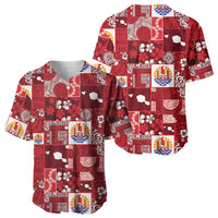 Tahiti Oaoa I Teie Noera Baseball Jersey Pacific Patchwork Xmas Vibes - Polynesian Pride