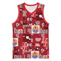 Tahiti Oaoa I Teie Noera Basketball Jersey Pacific Patchwork Xmas Vibes - Polynesian Pride