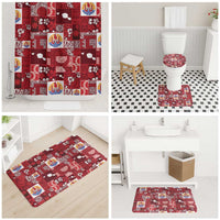 Tahiti Oaoa I Teie Noera Bathroom Set Pacific Patchwork Xmas Vibes - Polynesian Pride