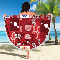 Tahiti Oaoa I Teie Noera Beach Blanket Pacific Patchwork Xmas Vibes - Polynesian Pride