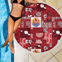 Tahiti Oaoa I Teie Noera Beach Blanket Pacific Patchwork Xmas Vibes - Polynesian Pride