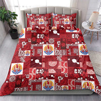 Tahiti Oaoa I Teie Noera Bedding Set Pacific Patchwork Xmas Vibes - Polynesian Pride