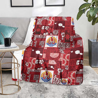 Tahiti Oaoa I Teie Noera Blanket Pacific Patchwork Xmas Vibes - Polynesian Pride