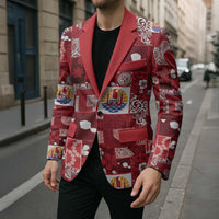 Tahiti Oaoa I Teie Noera Blazer Pacific Patchwork Xmas Vibes - Polynesian Pride