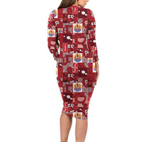 Tahiti Oaoa I Teie Noera Family Matching Long Sleeve Bodycon Dress and Hawaiian Shirt Pacific Patchwork Xmas Vibes LT9 - Polynesian Pride
