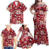 Tahiti Oaoa I Teie Noera Family Matching Off Shoulder Maxi Dress and Hawaiian Shirt Pacific Patchwork Xmas Vibes LT9 - Polynesian Pride