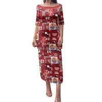 Tahiti Oaoa I Teie Noera Family Matching Puletasi and Hawaiian Shirt Pacific Patchwork Xmas Vibes LT9 Mom's Dress Red - Polynesian Pride