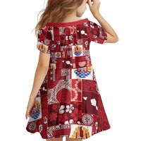 Tahiti Oaoa I Teie Noera Family Matching Short Sleeve Bodycon Dress and Hawaiian Shirt Pacific Patchwork Xmas Vibes LT9 - Polynesian Pride