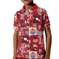 Tahiti Oaoa I Teie Noera Kid Polo Shirt Pacific Patchwork Xmas Vibes - Polynesian Pride