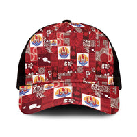 Tahiti Oaoa I Teie Noera Mesh Trucker Cap Pacific Patchwork Xmas Vibes - Polynesian Pride