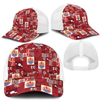 Tahiti Oaoa I Teie Noera Mesh Trucker Cap Pacific Patchwork Xmas Vibes - Polynesian Pride