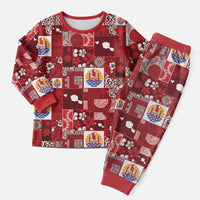 Tahiti Oaoa I Teie Noera Christmas Pajama Set Pacific Patchwork Xmas Vibes - Polynesian Pride