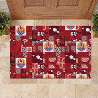 Tahiti Oaoa I Teie Noera Rubber Doormat Pacific Patchwork Xmas Vibes - Polynesian Pride