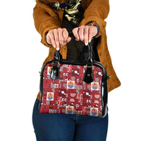 Tahiti Oaoa I Teie Noera Shoulder Handbag Pacific Patchwork Xmas Vibes - Polynesian Pride