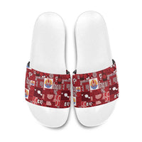 Tahiti Oaoa I Teie Noera Slide Sandals Pacific Patchwork Xmas Vibes - Polynesian Pride