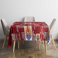 Tahiti Oaoa I Teie Noera Tablecloth Pacific Patchwork Xmas Vibes - Polynesian Pride