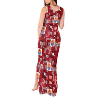 Tahiti Oaoa I Teie Noera Tank Maxi Dress Pacific Patchwork Xmas Vibes - Polynesian Pride