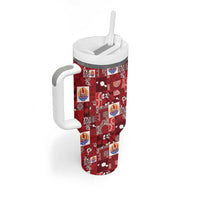 Tahiti Oaoa I Teie Noera Tumbler With Handle Pacific Patchwork Xmas Vibes - Polynesian Pride