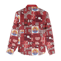Tahiti Oaoa I Teie Noera Women Casual Shirt Pacific Patchwork Xmas Vibes - Polynesian Pride