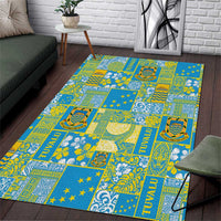 Tuvalu Manuia te Kilisimasi Area Rug Pacific Patchwork Xmas Vibes - Polynesian Pride