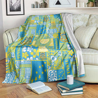 Tuvalu Manuia te Kilisimasi Blanket Pacific Patchwork Xmas Vibes - Polynesian Pride