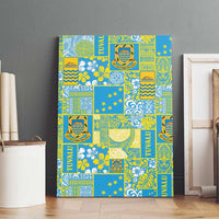 Tuvalu Manuia te Kilisimasi Canvas Wall Art Pacific Patchwork Xmas Vibes - Polynesian Pride
