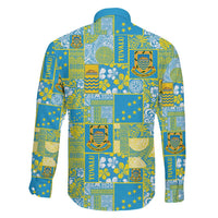 Tuvalu Manuia te Kilisimasi Family Matching Off The Shoulder Long Sleeve Dress and Hawaiian Shirt Pacific Patchwork Xmas Vibes LT9 - Polynesian Pride