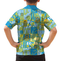 Tuvalu Manuia te Kilisimasi Family Matching Off Shoulder Maxi Dress and Hawaiian Shirt Pacific Patchwork Xmas Vibes - Polynesian Pride