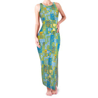 Tuvalu Manuia te Kilisimasi Family Matching Tank Maxi Dress and Hawaiian Shirt Pacific Patchwork Xmas Vibes LT9 Mom's Dress Green - Polynesian Pride