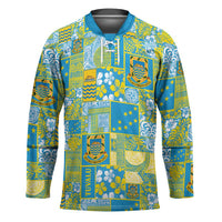 Tuvalu Manuia te Kilisimasi Hockey Jersey Pacific Patchwork Xmas Vibes - Polynesian Pride