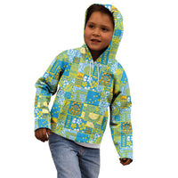 Tuvalu Manuia te Kilisimasi Kid Hoodie Pacific Patchwork Xmas Vibes - Polynesian Pride