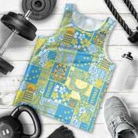 Tuvalu Manuia te Kilisimasi Men Tank Top Pacific Patchwork Xmas Vibes - Polynesian Pride