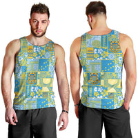 Tuvalu Manuia te Kilisimasi Men Tank Top Pacific Patchwork Xmas Vibes - Polynesian Pride