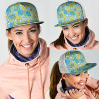 Tuvalu Manuia te Kilisimasi Mesh Trucker Cap Pacific Patchwork Xmas Vibes - Polynesian Pride