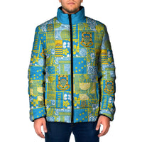 Tuvalu Manuia te Kilisimasi Padded Jacket Pacific Patchwork Xmas Vibes - Polynesian Pride