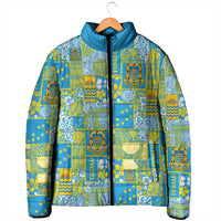 Tuvalu Manuia te Kilisimasi Padded Jacket Pacific Patchwork Xmas Vibes - Polynesian Pride
