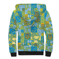 Tuvalu Manuia te Kilisimasi Sherpa Hoodie Pacific Patchwork Xmas Vibes - Polynesian Pride