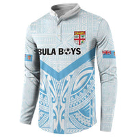 Fiji Football Custom Button Sweatshirt Bula Boys Go Champions LT9 - Polynesian Pride
