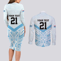 Fiji Football Custom Couples Matching Long Sleeve Bodycon Dress and Long Sleeve Button Shirt Bula Boys Go Champions