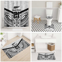 New Zealand Football Custom Bathroom Set All White Fern Go Champions - Polynesian Pride