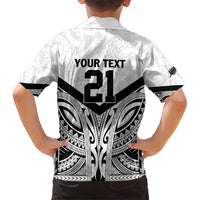 New Zealand Football Custom Kid Hawaiian Shirt All White Fern Go Champions LT9 - Polynesian Pride