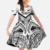 New Zealand Football Custom Kid Short Sleeve Dress All White Fern Go Champions LT9 KID White - Polynesian Pride