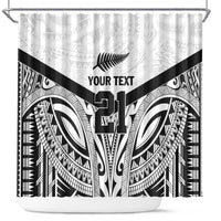 New Zealand Football Custom Shower Curtain All White Fern Go Champions