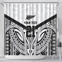 New Zealand Football Custom Shower Curtain All White Fern Go Champions
