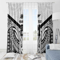 New Zealand Football Custom Window Curtain All White Fern Go Champions