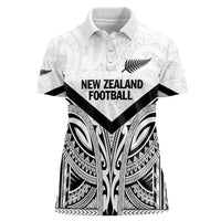 New Zealand Football Custom Women Polo Shirt All White Fern Go Champions LT9 Female White - Polynesian Pride