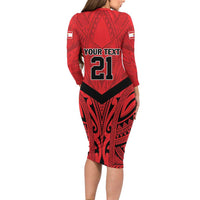 Tahiti Football Custom Family Matching Long Sleeve Bodycon Dress and Hawaiian Shirt Toa Aito Go Champions LT9 - Polynesian Pride