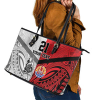 New Caledonia-Tahiti Football Custom Leather Tote Bag Together Go Champions