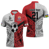 New Caledonia-Tahiti Football Custom Zipper Polo Shirt Together Go Champions - Polynesian Pride